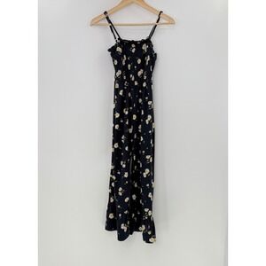 Eyeshadow Girls‎ Kids Jumpsuit Size 10 Navy Blue Floral Ruffle Sleeveless Casual